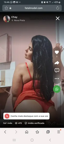 "Linda acompanhante, baixa, morena, 22 anos com local.  Atendo qualquer horário durante o dia e noite.